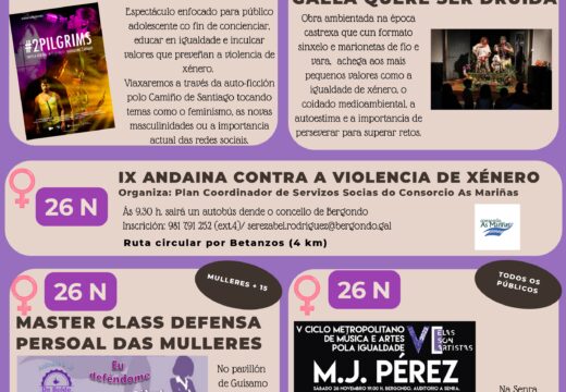 Teatro, música e clases de defensa persoal para conmemorar o 25N en Bergondo